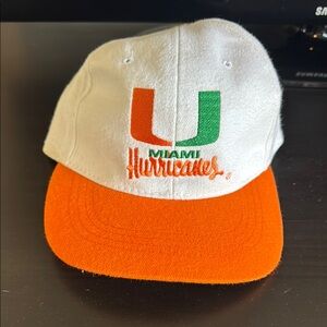 Vintage Miami Hurricanes Hat with Orange Brim
